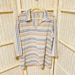 NWOT Rain & Rose Linen Striped Tunic - SZ Large